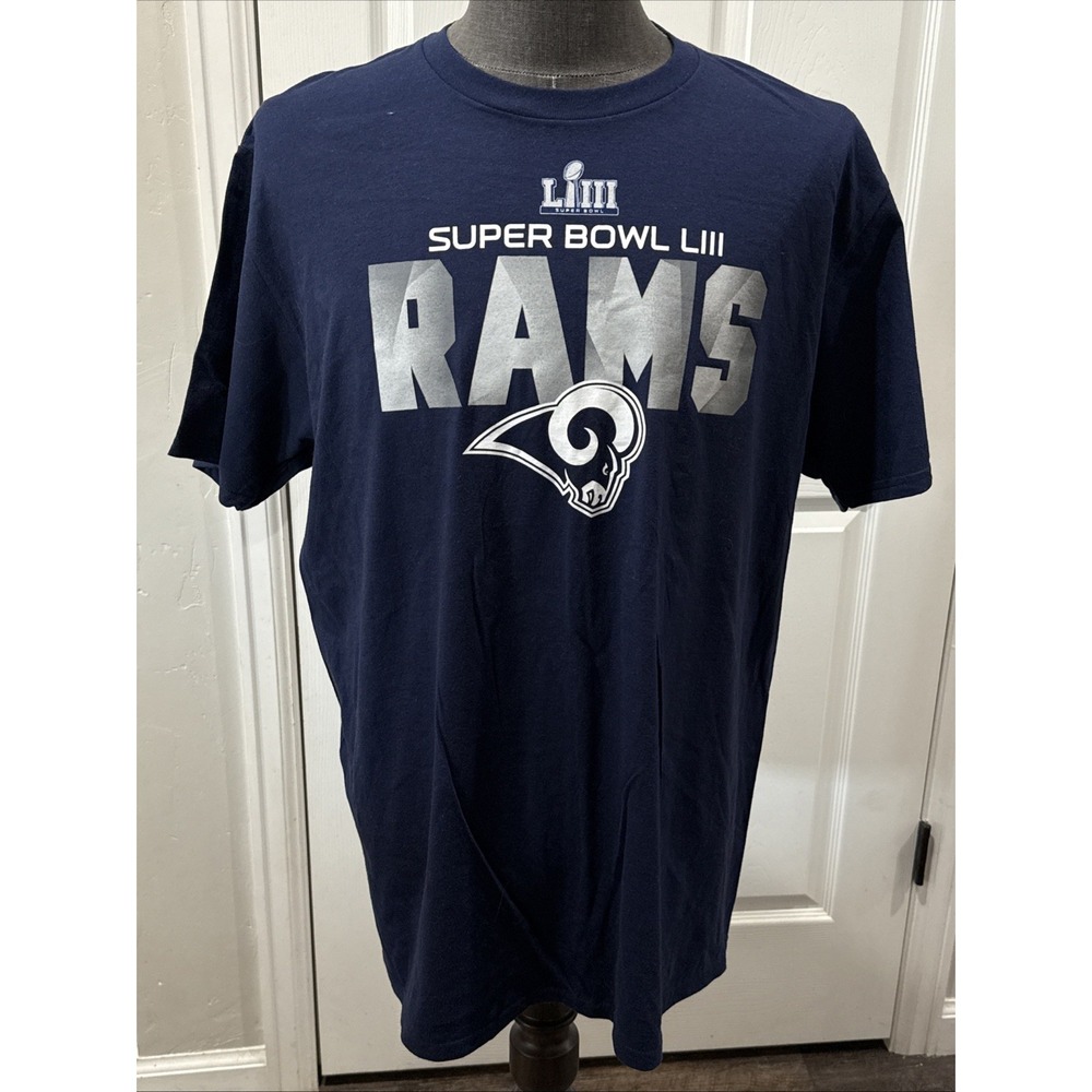 Fanatics T-Shirt Mens XL Blue Brand New Rams Super Bowl LIII NFL Pro Line Tee